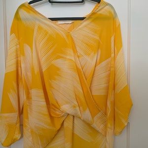LUSH Surplice Draped High/Low Hem Blouse L